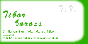 tibor voross business card